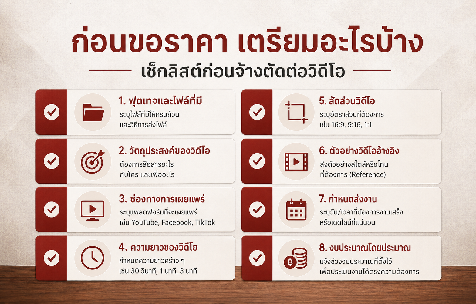 เช็กลิสต์ก่อนจ้างตัดต่อวิดีโอ