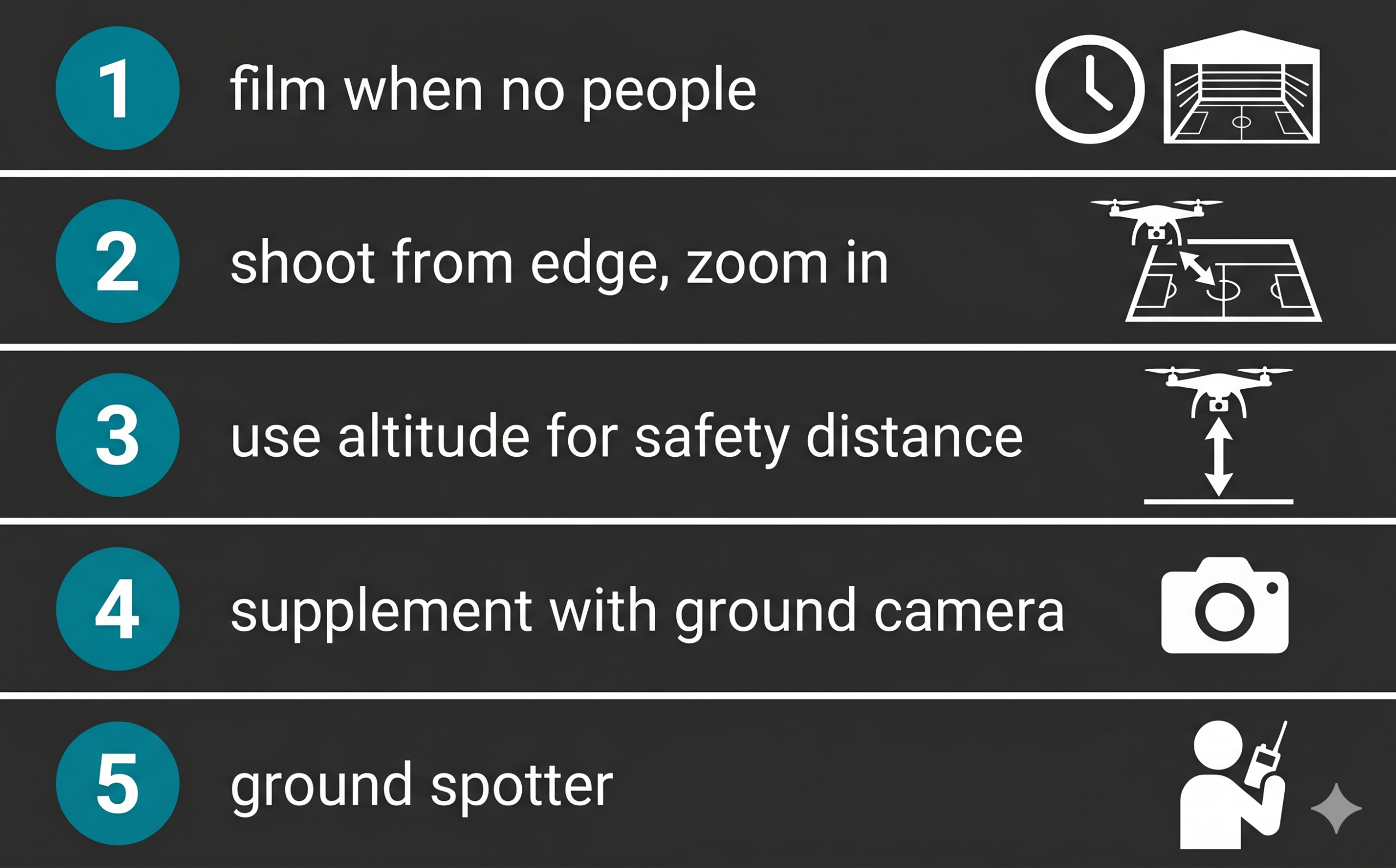 อินโฟกราฟิก 5 กฎความปลอดภัยสำหรับการถ่ายโดรนงานอีเวนต์ของ EIIZO