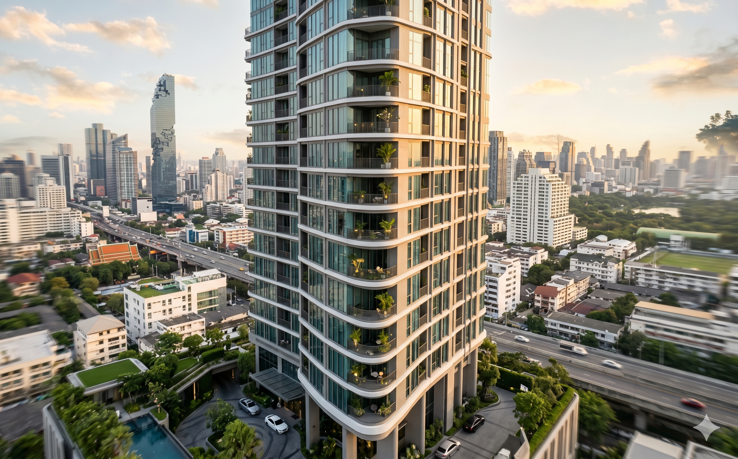 เทคนิค Orbit Shot โดรนหมุนรอบคอนโดมิเนียม 360 องศา