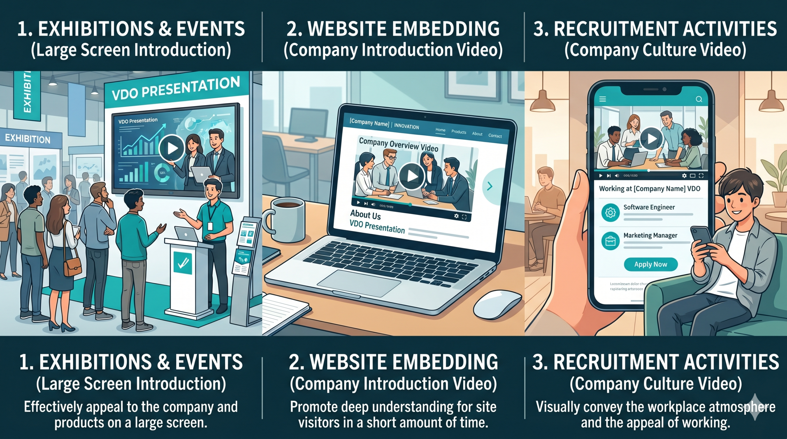 3 วิธีใช้งาน VDO Presentation งานแสดงสินค้า เว็บไซต์ สรรหาบุคลากร