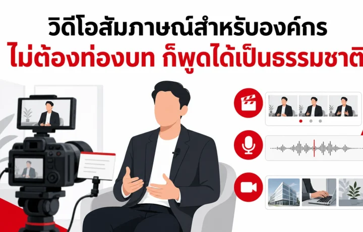 ถ่ายวิดีโอสัมภาษณ์สำหรับองค์กร: ไม่ต้องท่องบทก็พูดได้อย่างเป็นธรรมชาติ